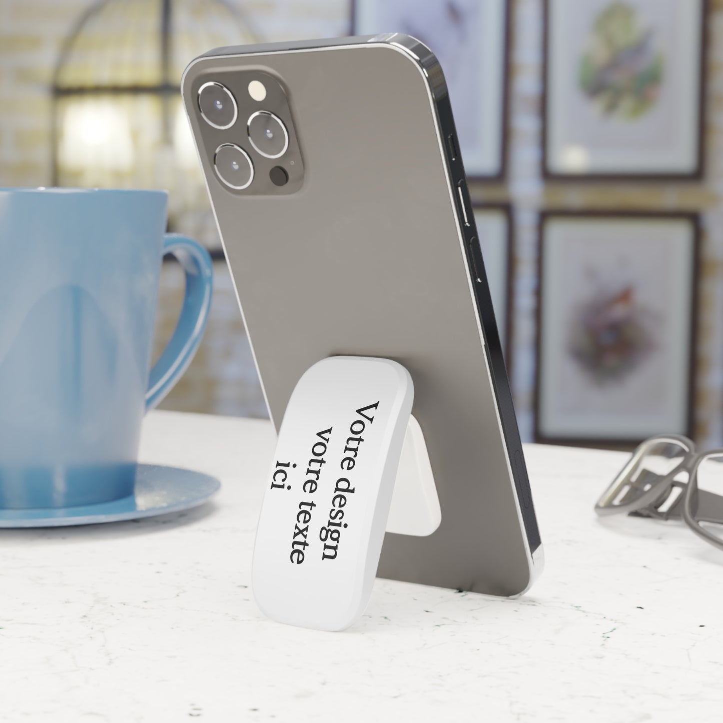 Support téléphone personnalisable universelle – Poignée compacte, accessoire design, idée cadeau
